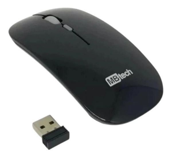 Mouse Sem Fio Slim MB Tech Ref 54118 cor preta