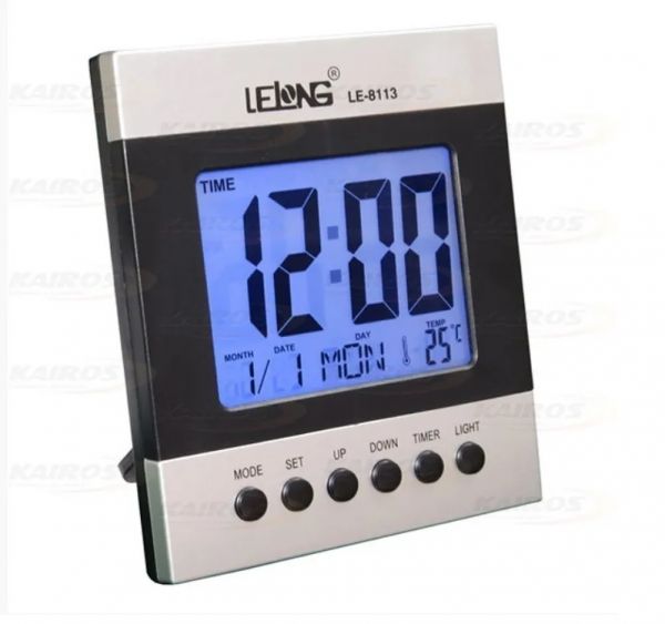 Relógio Digital de mesa Despertador Temperatura Calendário Le-8113
