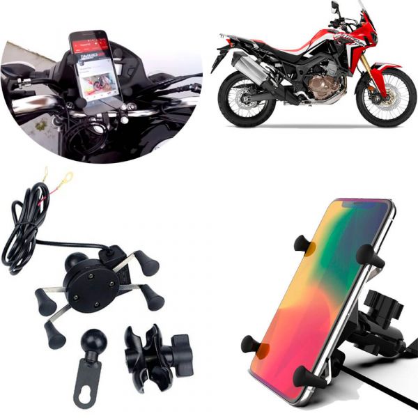 Suporte Celular Tomate Em metal fonte USB 5V 2A uso Base retrovisor ou parafuso mesa Motocicleta